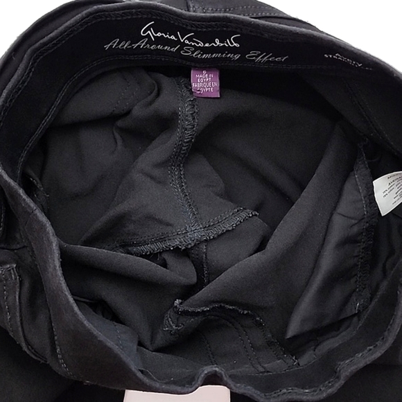 Gloria Vanderbilt  Black All-Around Slimming Effect Avery Straight Leg Pull On 6 - Picture 5 of 14